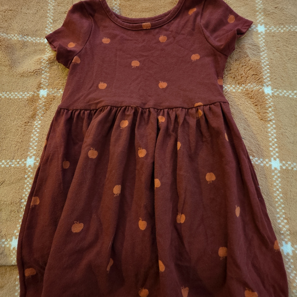 Cat & Jack Brown Dress with Orange Pumpkin Print